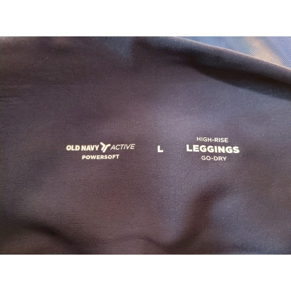 New W Tags Old Navy Hi Rise Powder Soft Leggings Sz Large Blue Full Length $35 - Picture 5 of 6